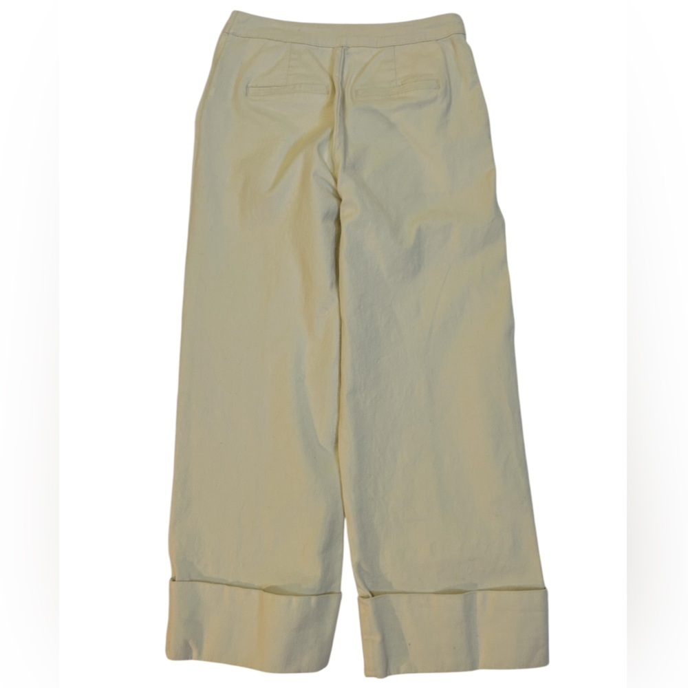 Rachel Comey Off-White Cropped Wide Cuff Pants Side Zip Pockets Front Seam Sz 0 - Picture 2 of 12